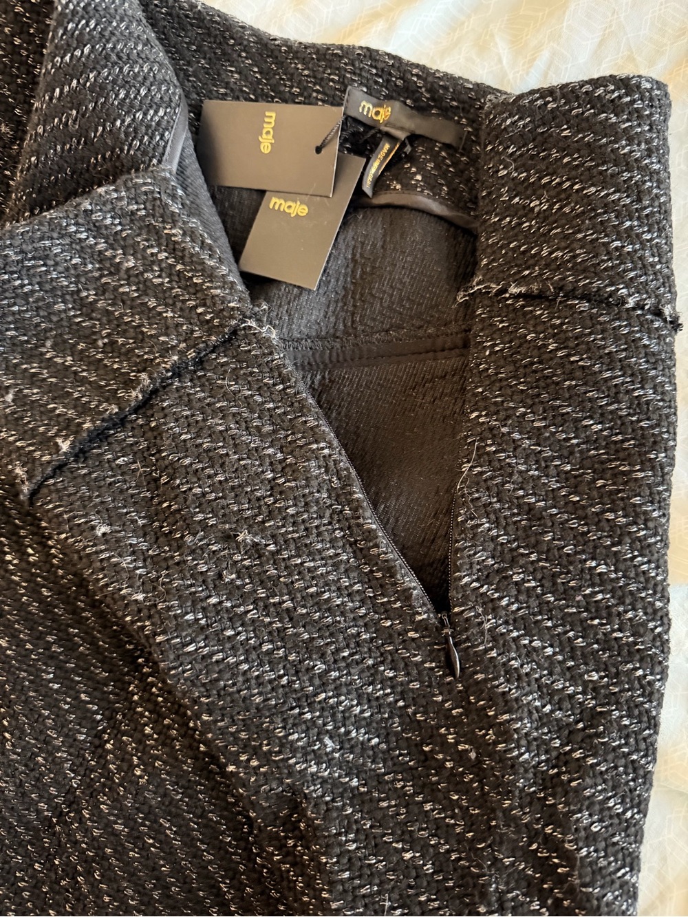 Maje Black Tweed Mini Skirt - Picture 6 of 7
